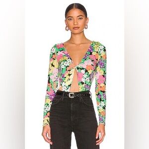 Like new AFRM Indy Bodysuit in Neon Garden Small Revolve